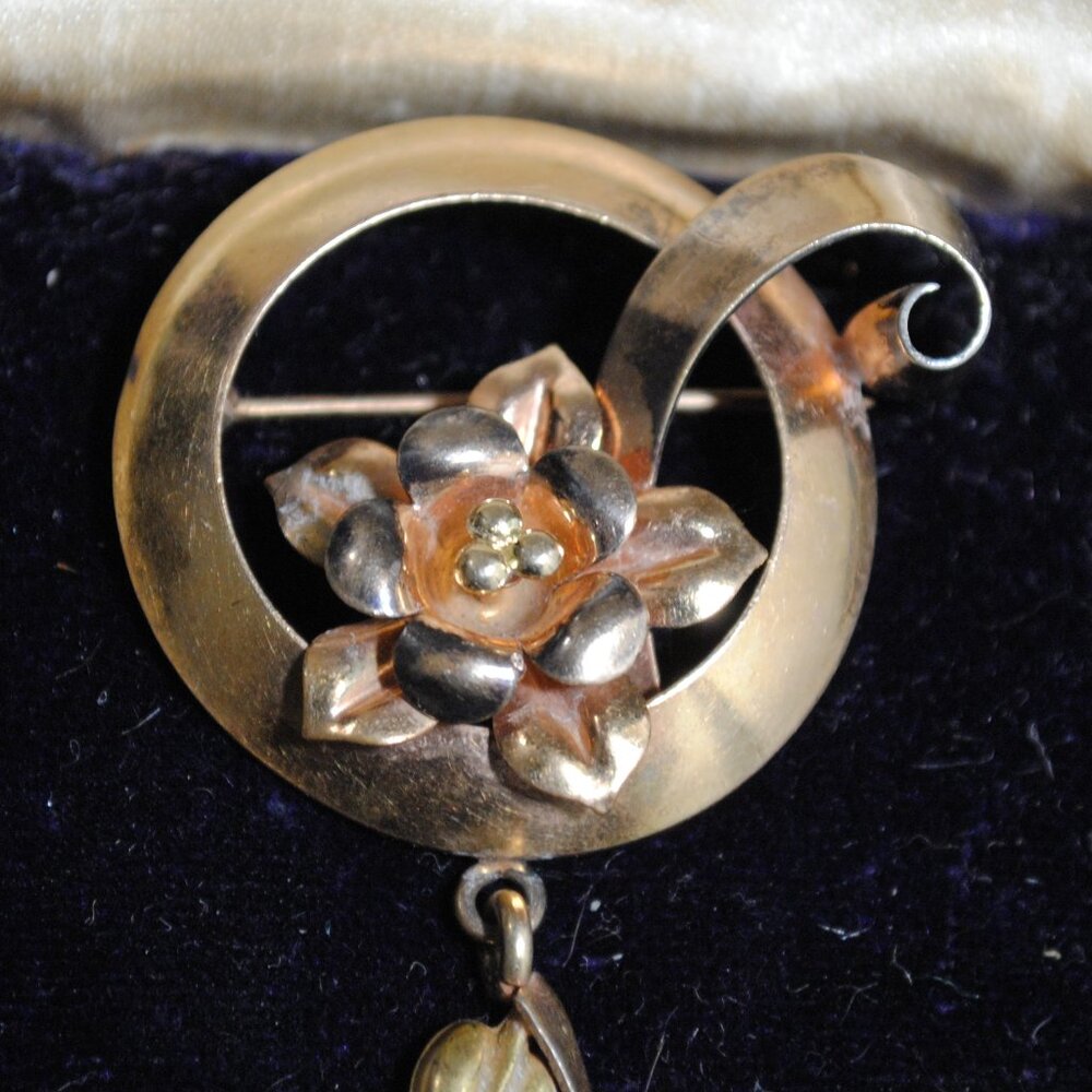Vintage Dorsons 12k Gold-filled Empty Lapel Watch Flower Brooch - Picture 4 of 12